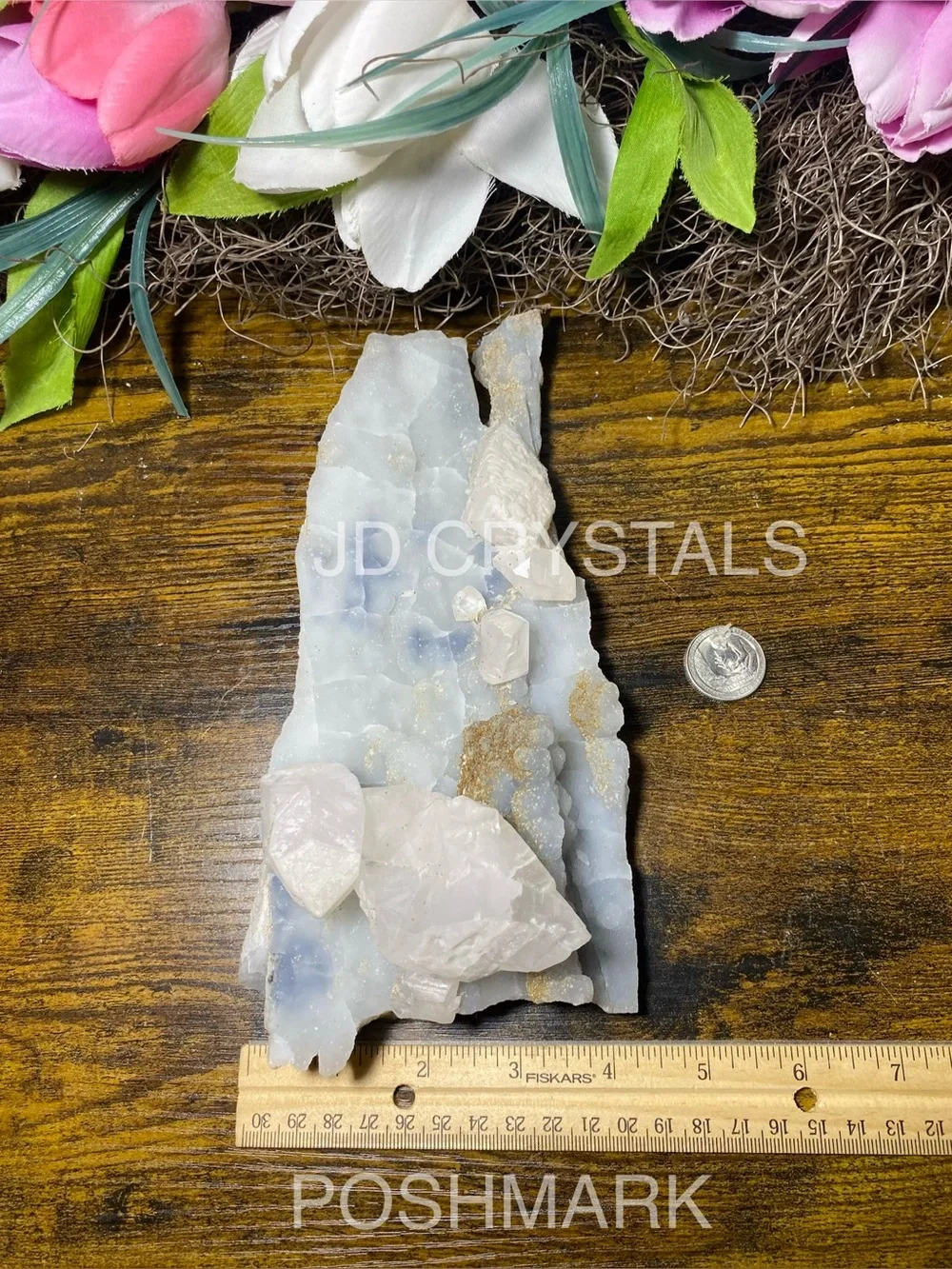 Large Blue Chalcedony & Mangano Calcite